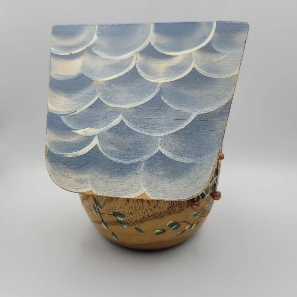 Hand Painted Wooden Birdhouse House‎ Decor Marquette Michigan Rustic Handmade